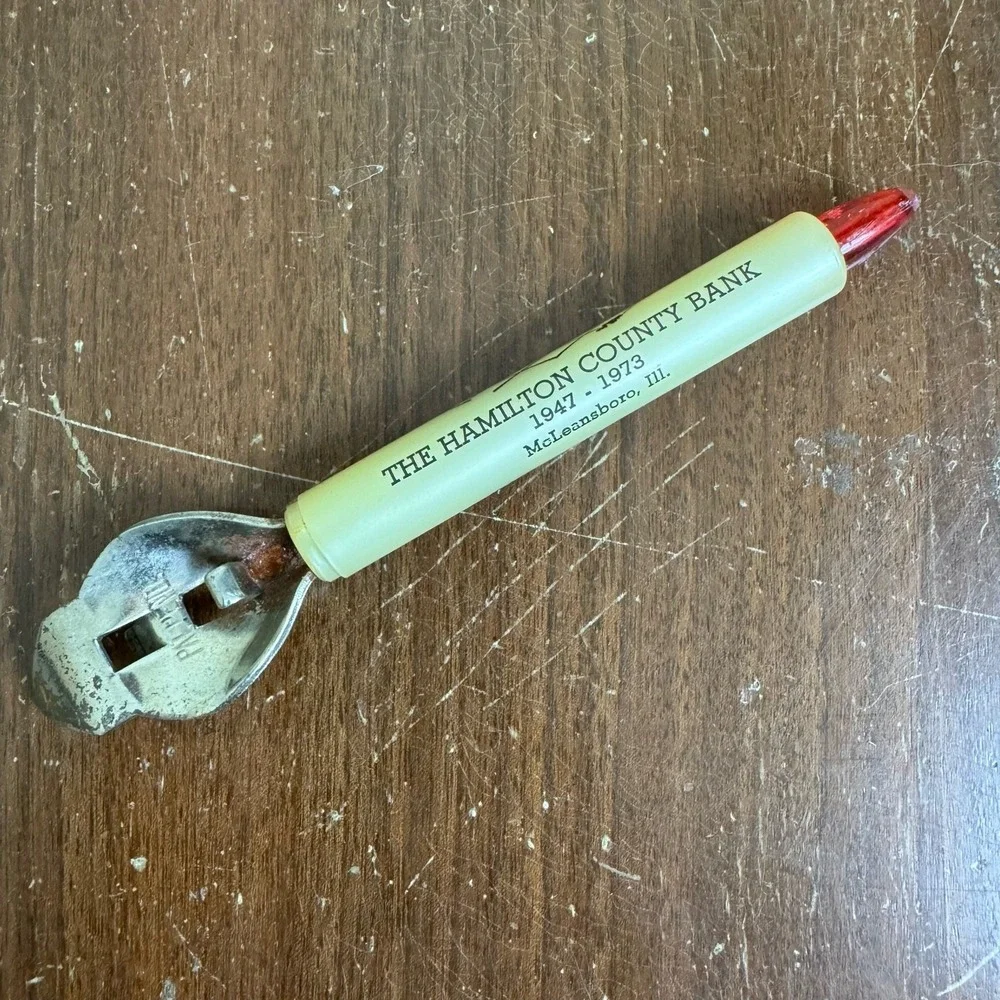 1973 Hamilton County State Bank McLeansboro, IL‎ Advertising Can Opener